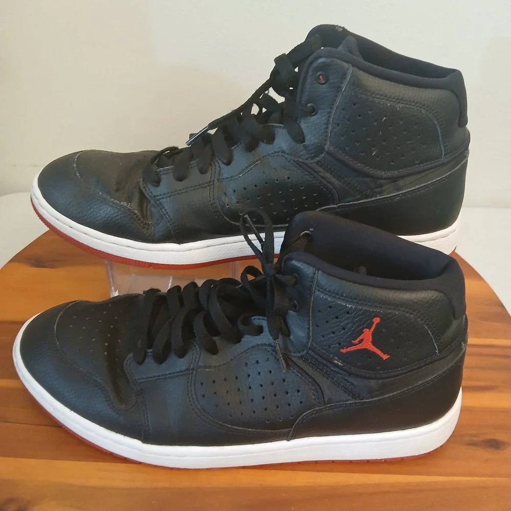 Jordan Access Mens 11.5 Black Red Basketball Shoes Sneakers AR3762-001